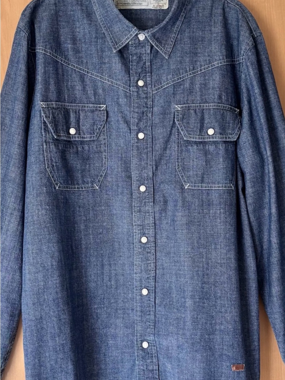 Vtg. 90’s Levi’s Limited Edition Chambray Denim  Snap Western Shirt XL - Picture 3 of 10